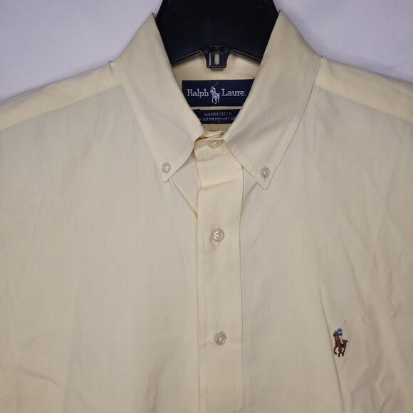 Ralph Lauren Shirt Mens 15.5 Yellow Pony Yarmouth Oxford Cotton - Picture 1 of 11